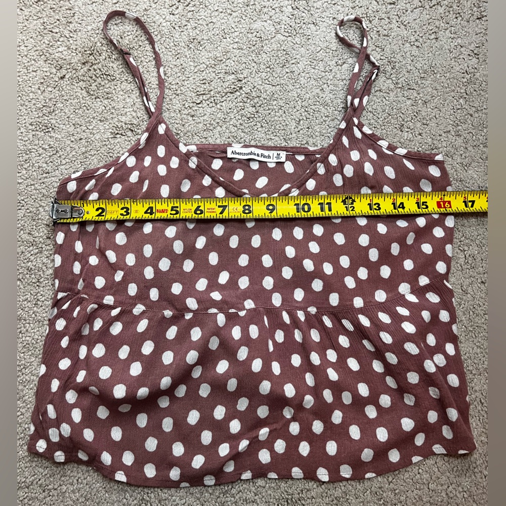 Abercrombie & Fitch Trapeze Cami Polka Dot Spaghetti Strap Top Size Medium - Picture 7 of 8